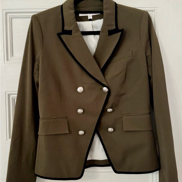 Perfect Veronica Beard cutaway Dickey blazer/jacket, size 6 in Army Green - Picture 8 of 9